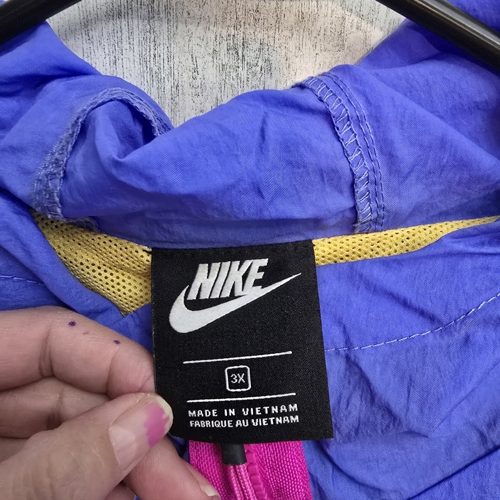 Nike Blue and Yellow Windbreaker Jacket Womens Plus Size 3X - Picture 3 of 9